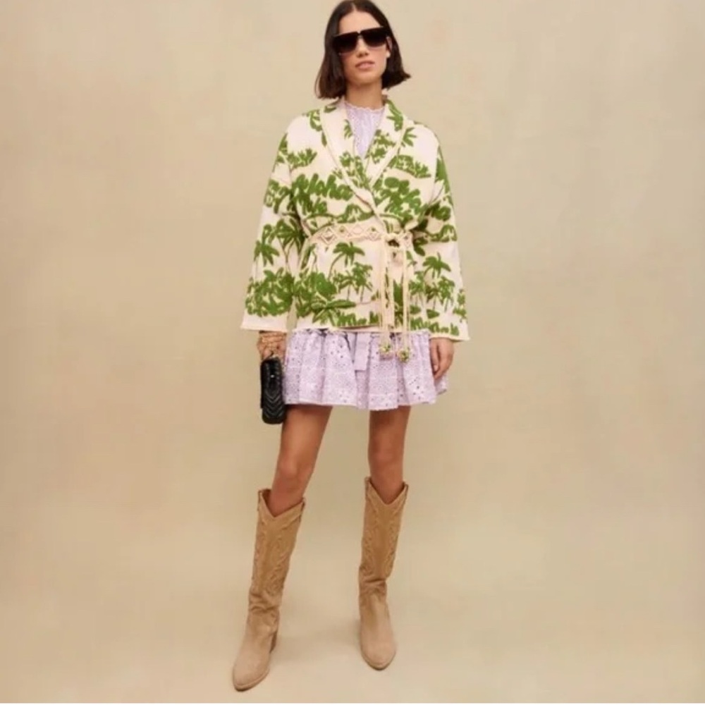 NWT Maje Cardigan Sweater jacket Palm Tree NO BELT  New medium M 2